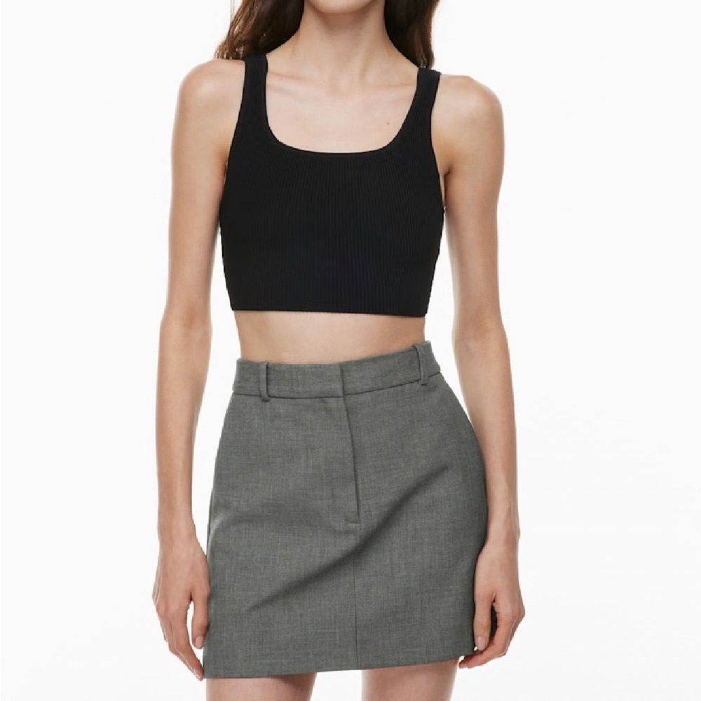 Babaton Black Sculpt Knit Top XS